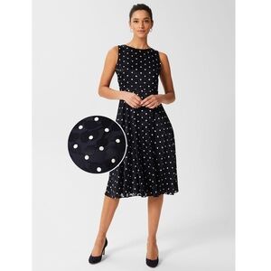 NWT Hobbs Adeline Spot Fit And Flare Dress Size 12